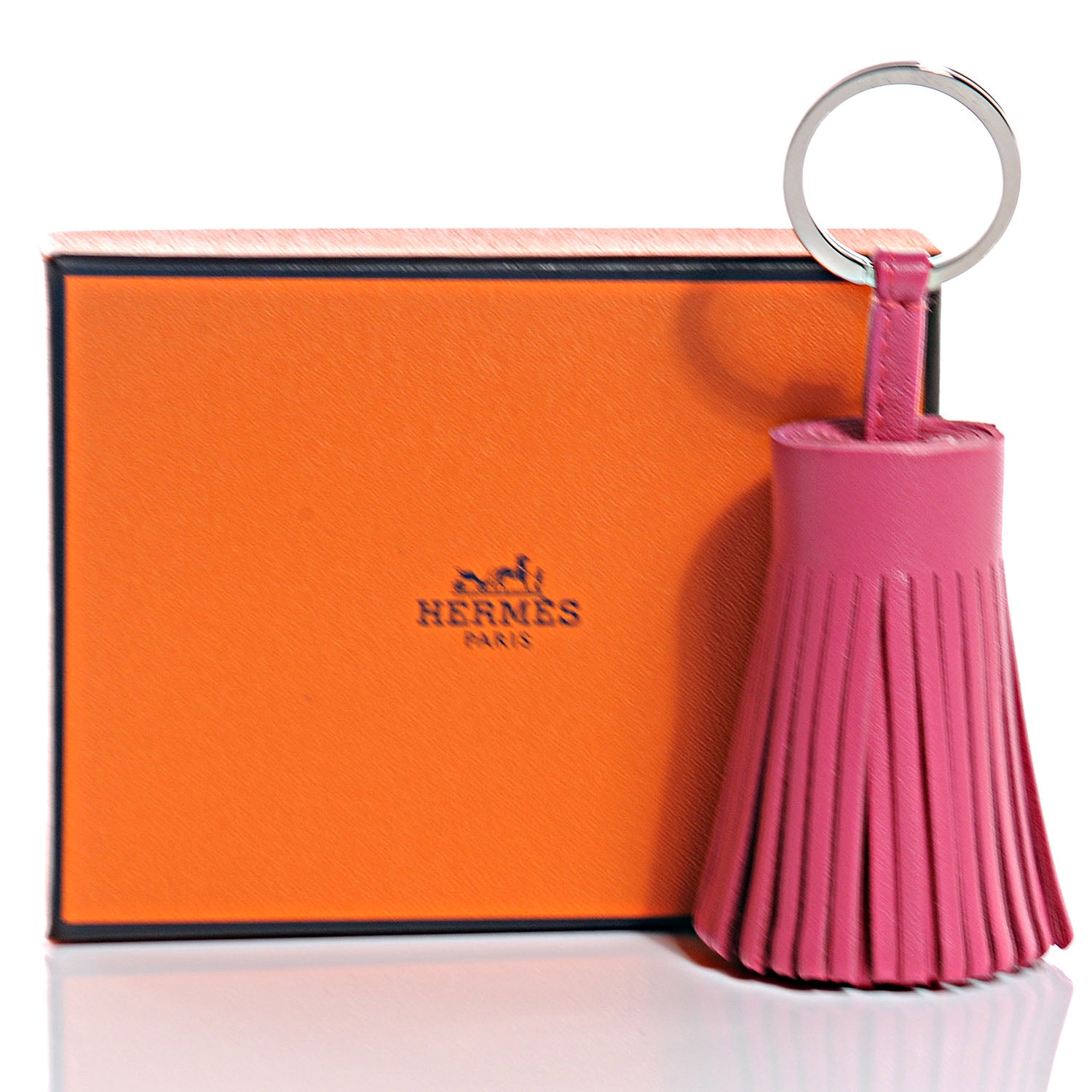 Hermes Lambskin Carmen Tassel Key Holder Fuchsia 5 of 5