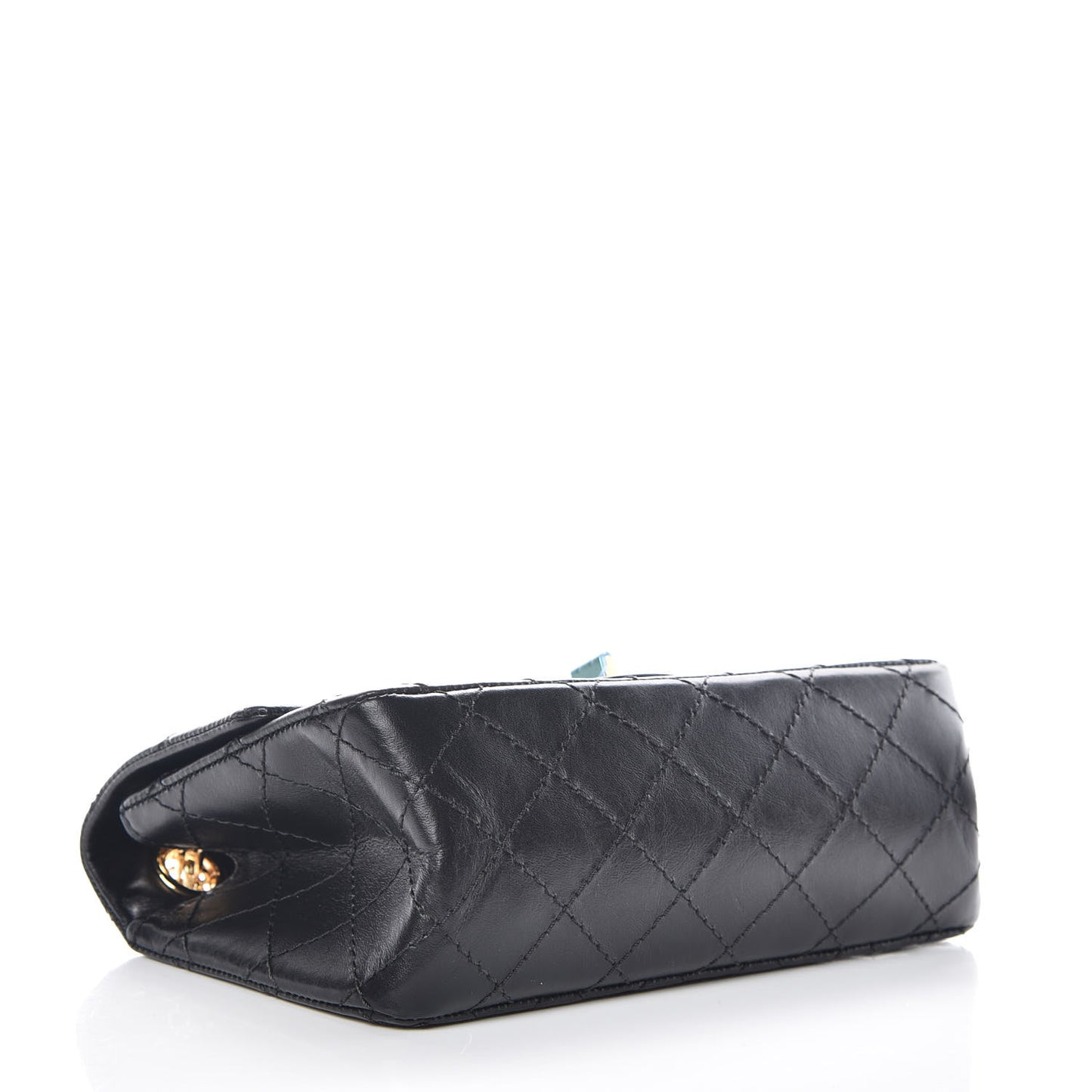 Aged Calfskin Quilted 2.55 Reissue Mini Flap Black