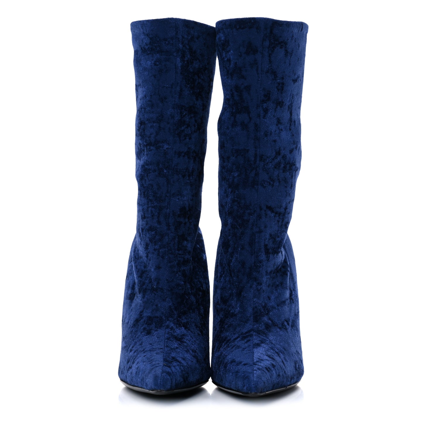 Velvet Spandex Extreme Pointed Toe Knife Ankle Boots 38 Blue