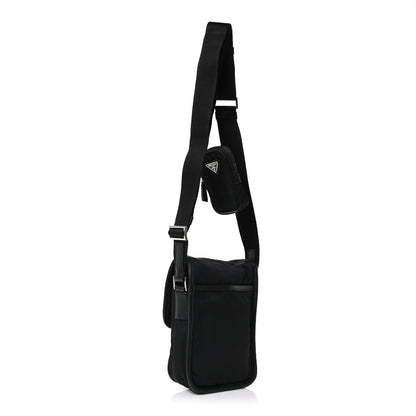 Prada Re-Nylon Saffiano Mini Pocket Single Snap Buckle Messenger Bag Black 3 of 10