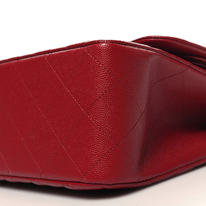 Chanel Caviar Quilted Jumbo Double Flap Red 10 of 11