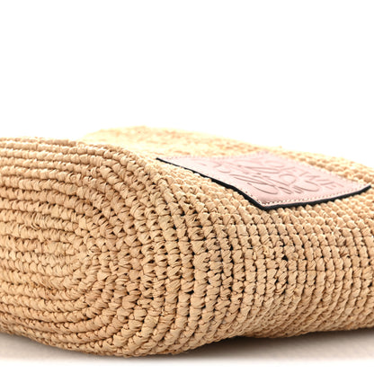 Loewe Calfskin Raffia Anagram Paulas Ibiza Pochette Bag Natural Tan 10 of 10
