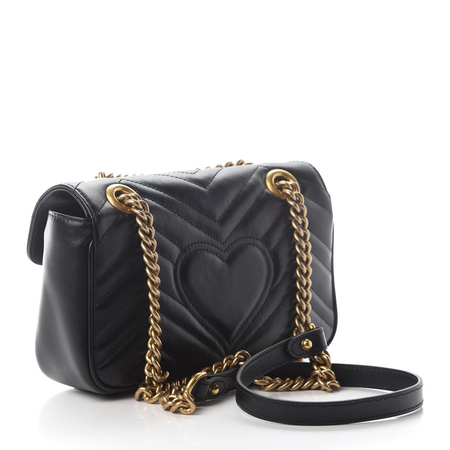 Calfskin Matelasse Mini GG Marmont Shoulder Bag Black