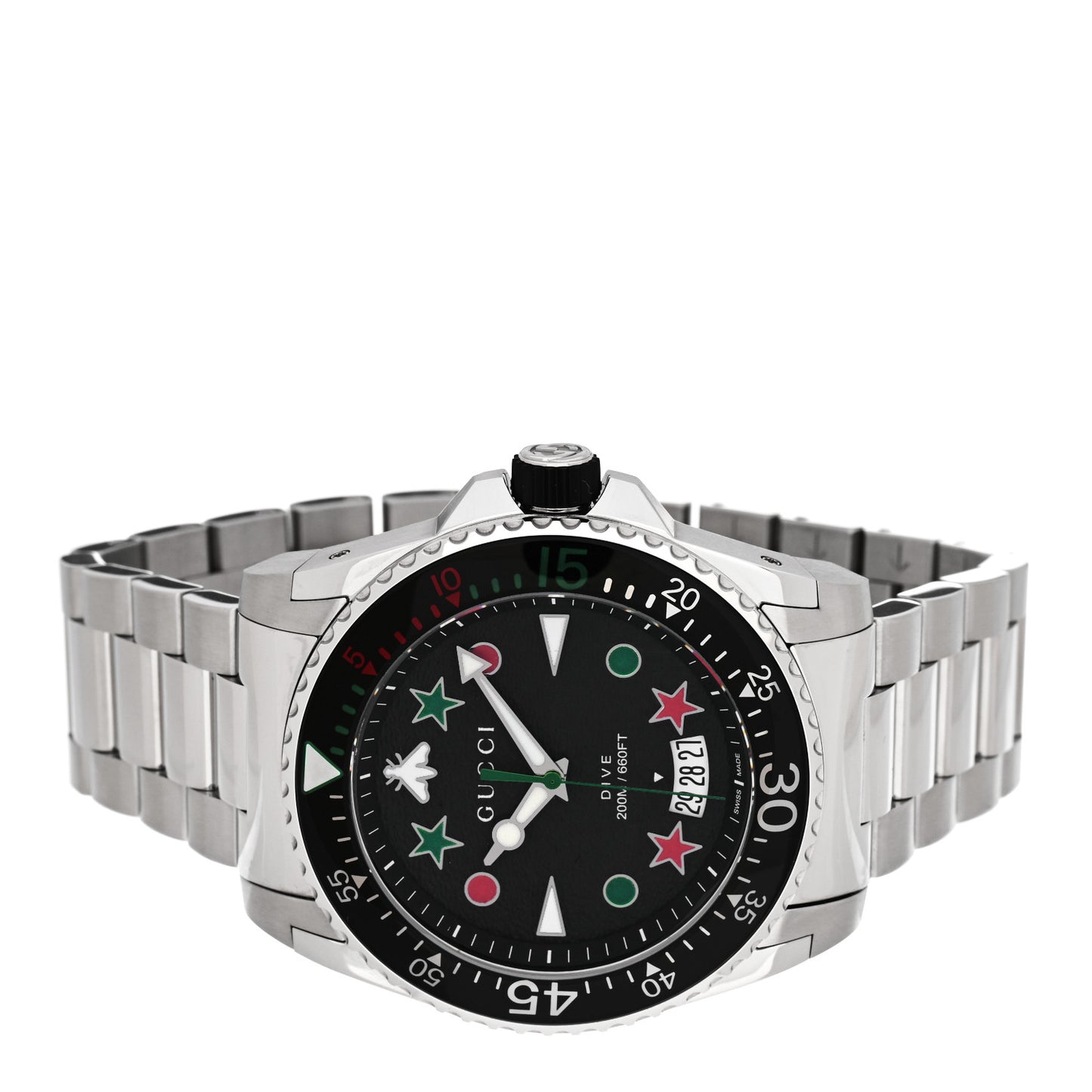 Stainless Steel 45mm Dive Quartz Watch Black