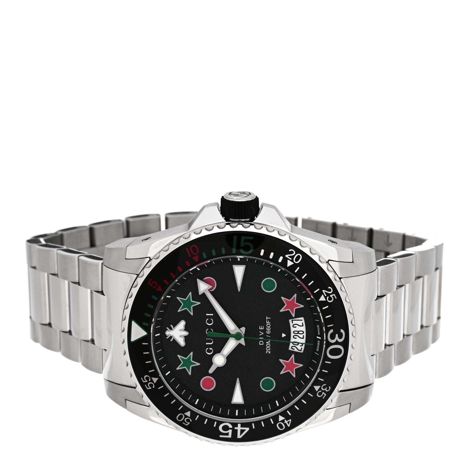 Gucci Stainless Steel 45mm Dive Quartz Watch Black 2 of 5