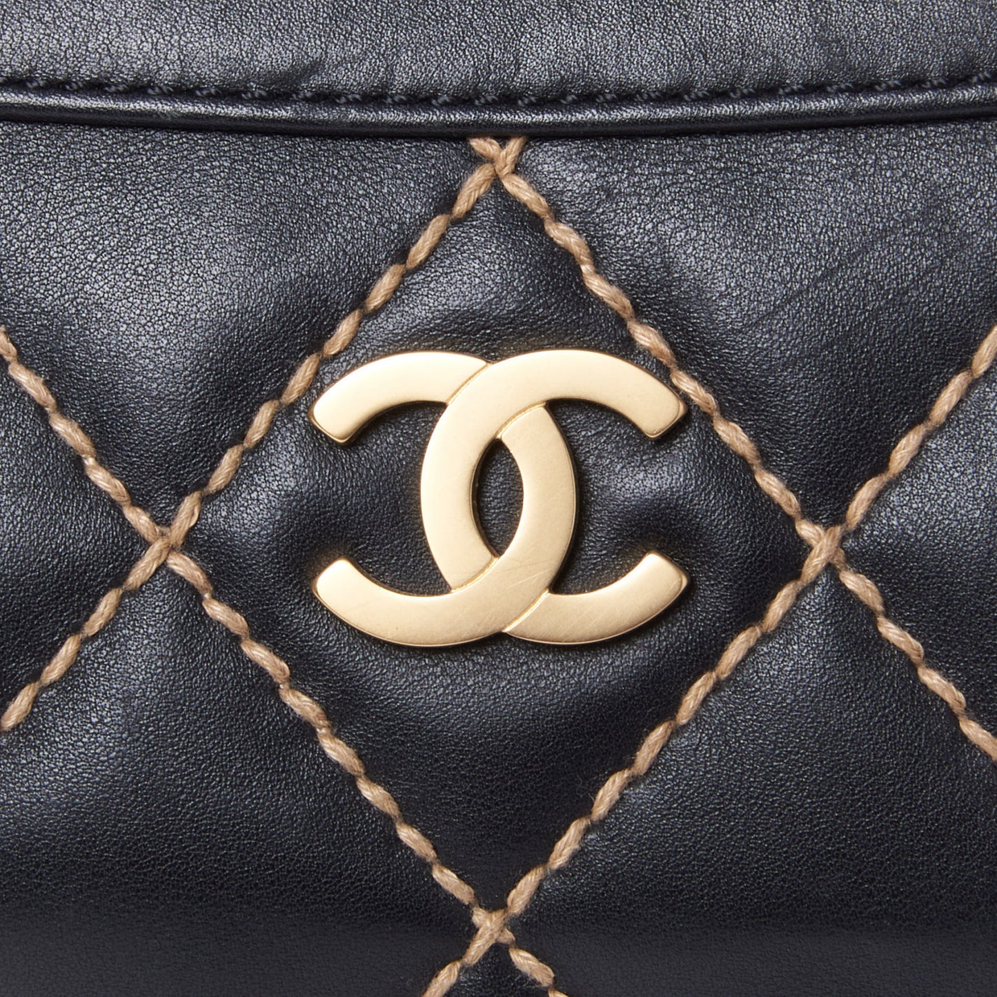 Calfskin Wild Stitch Hobo Black
