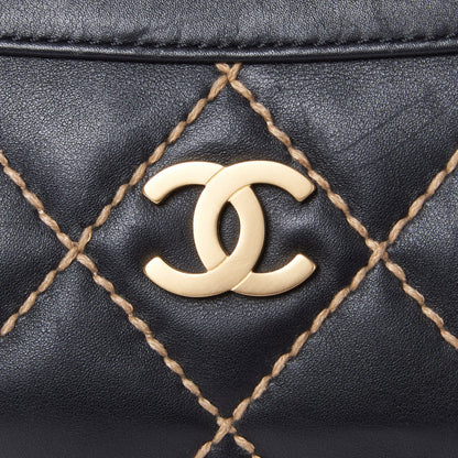Chanel Calfskin Wild Stitch Hobo Black 7 of 9