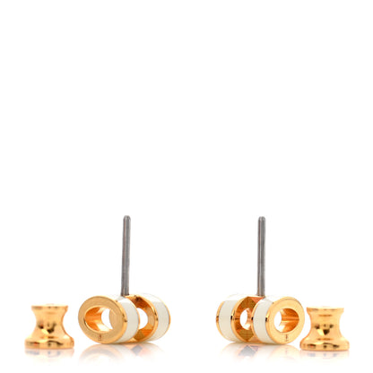 Hermes Gold Lacquered Mini Pop H Earrings White 3 of 6