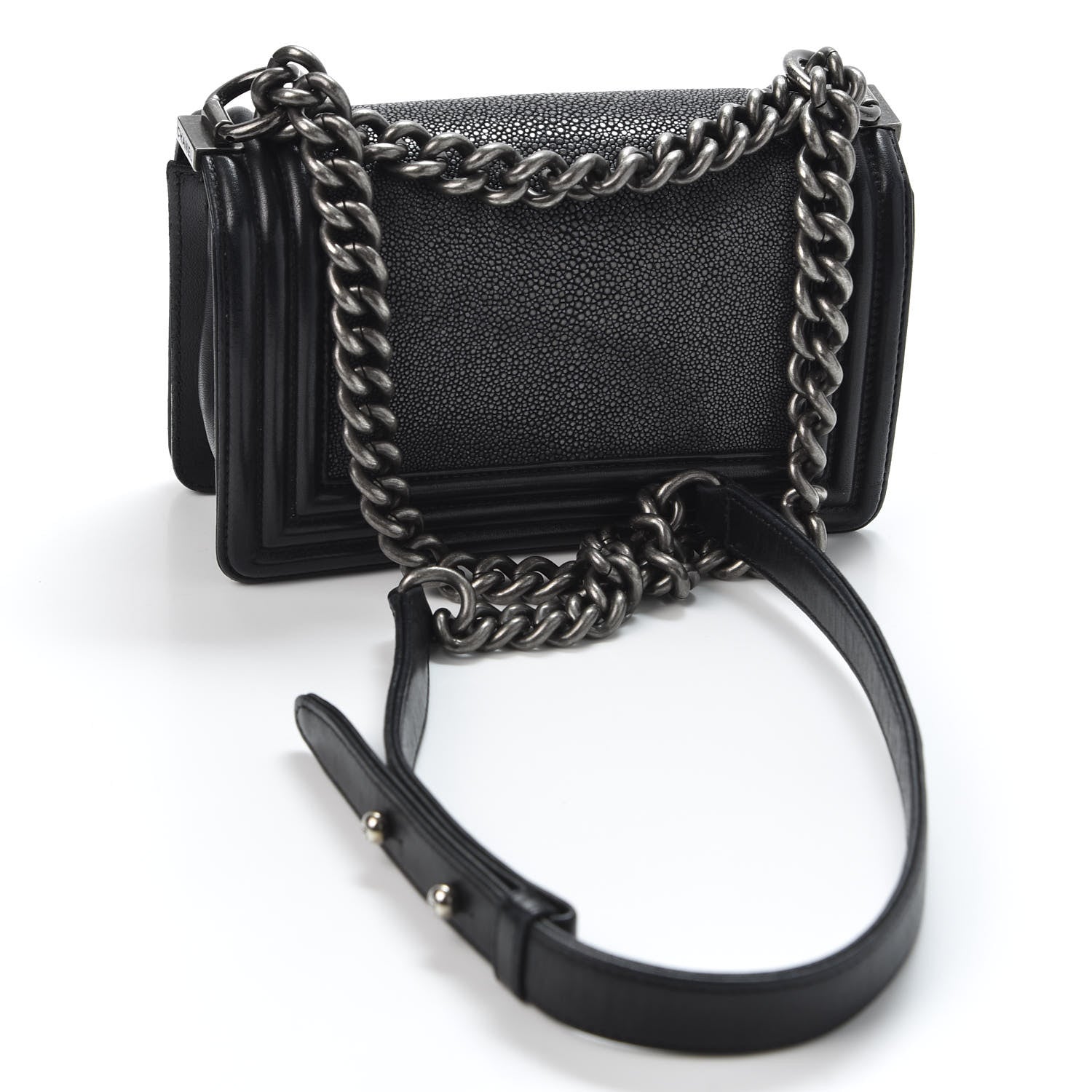 Chanel Galuchat Stingray Small Boy Flap Black 2 of 10
