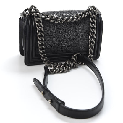 Chanel Galuchat Stingray Small Boy Flap Black 2 of 10