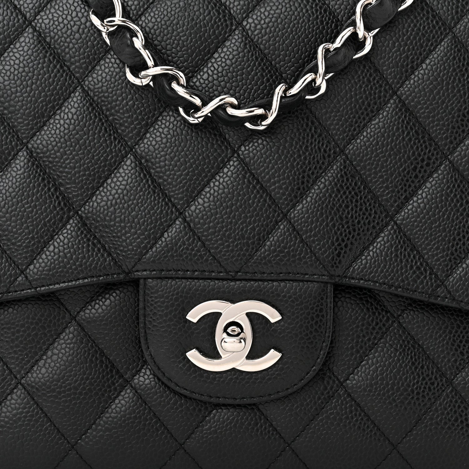 Chanel Caviar Quilted Jumbo Single Flap Black 8 of 10