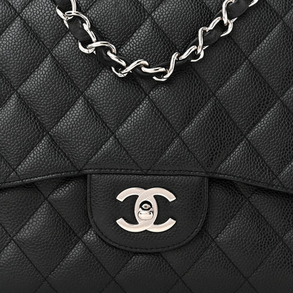 Chanel Caviar Quilted Jumbo Single Flap Black 8 of 10