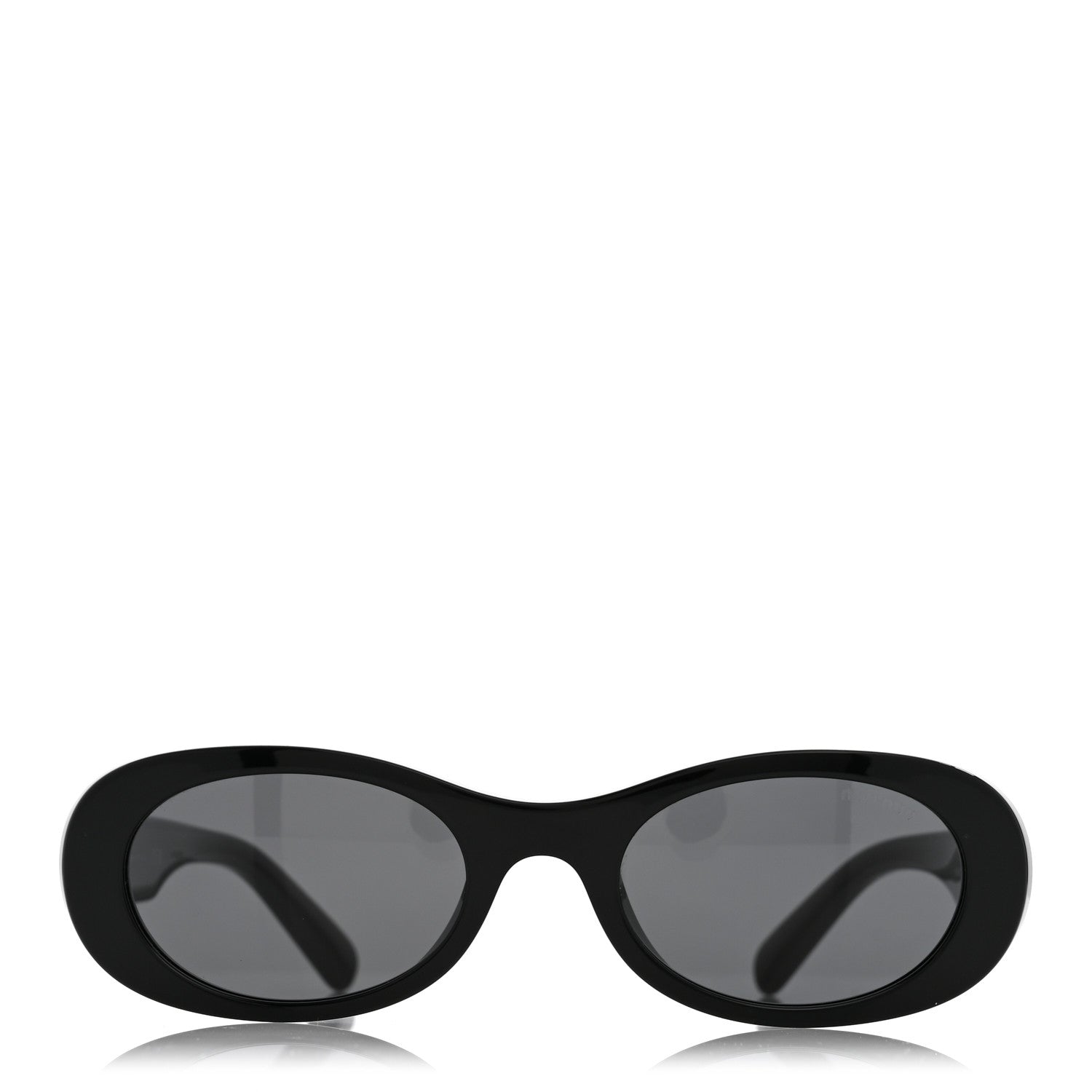 Miu Miu Acetate Oval Sunglasses SMU 06Z Black 2 of 8