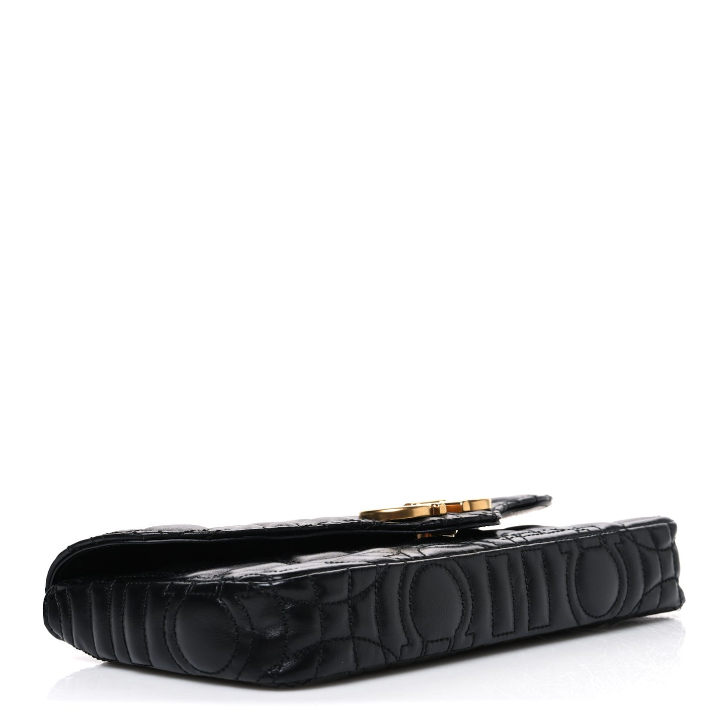 Calfskin Quilted Gancini Mini Bag Black