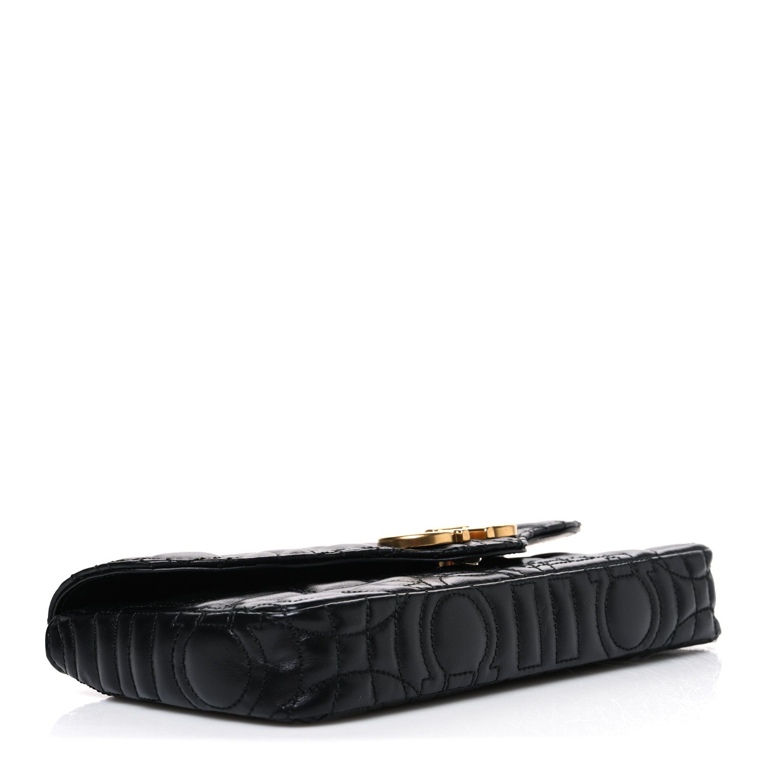 Salvatore Ferragamo Calfskin Quilted Gancini Mini Bag Black 4 of 11