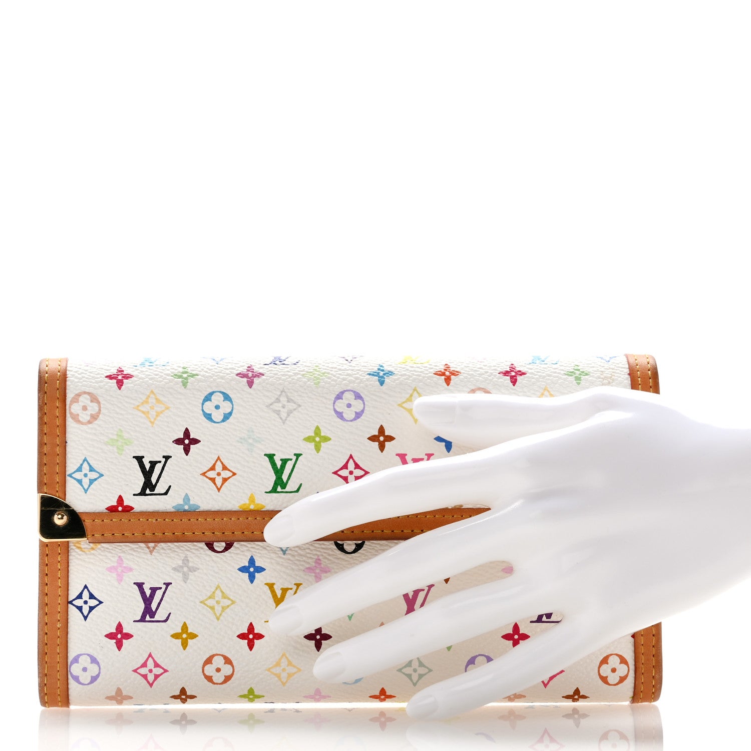 Louis Vuitton Monogram Multicolor Porte Tresor International Wallet White 2 of 13