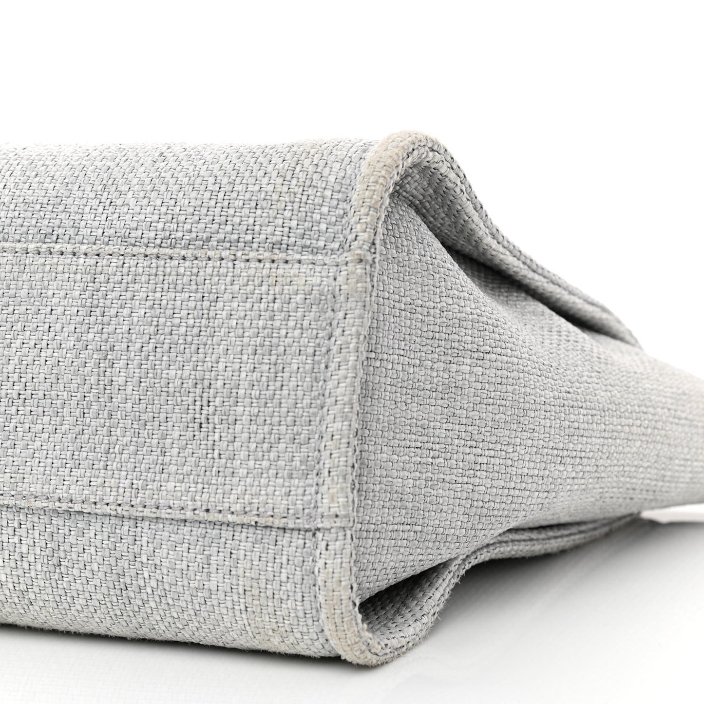 Woven Straw Raffia Small Deauville Tote Grey