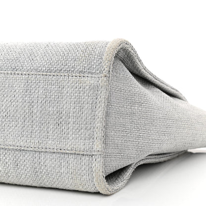 Chanel Woven Straw Raffia Small Deauville Tote Grey 9 of 10