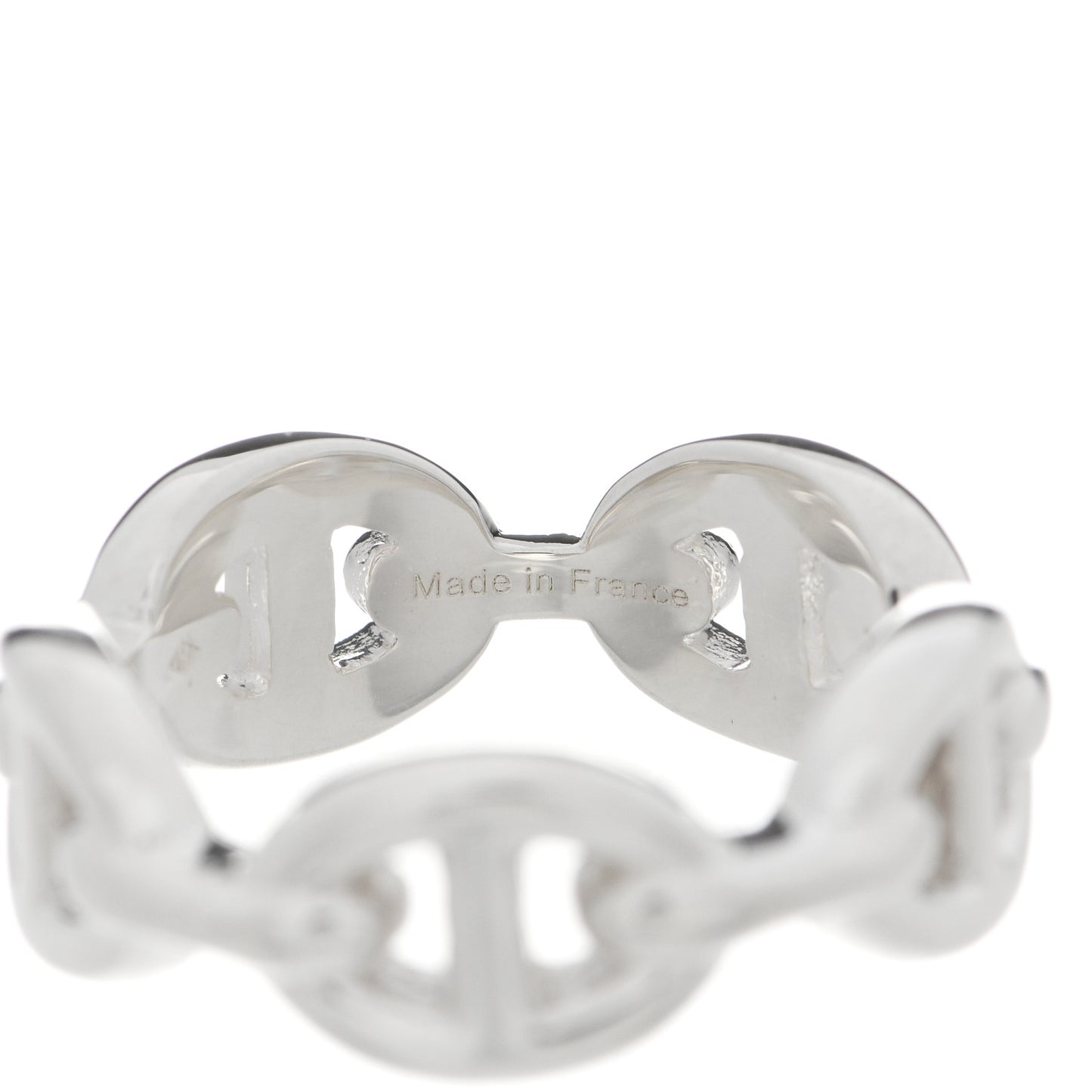 Sterling Silver PM Chaine d'Ancre Enchainee Band Ring 50 5.25