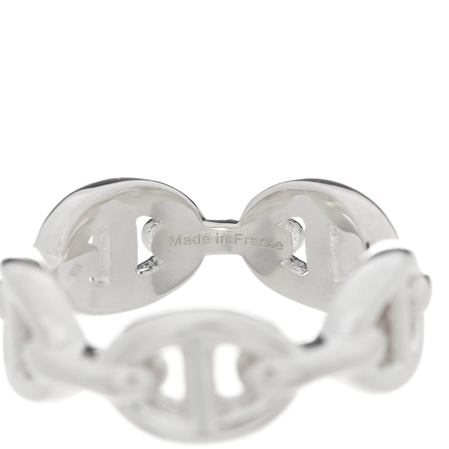 Hermes Sterling Silver PM Chaine d'Ancre Enchainee Band Ring 50 5.25 5 of 7