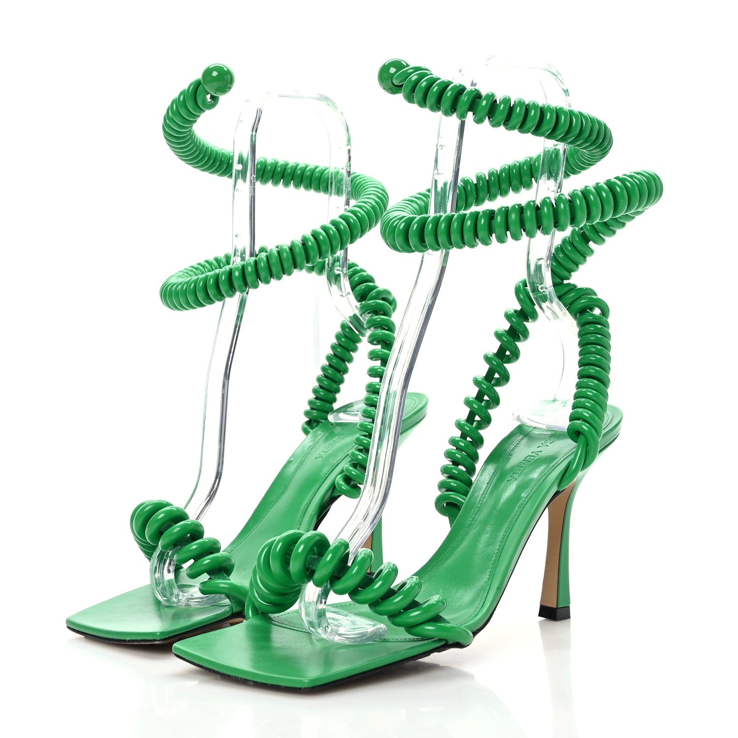 Bottega Veneta Rubber Wire Nappa Stretch 90mm Sandals 37.5 Grass 3 of 7