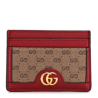 Gucci X DORAEMON Mini Vintage GG Supreme Monogram Card Holder Beige Cherry Red 1 of 11