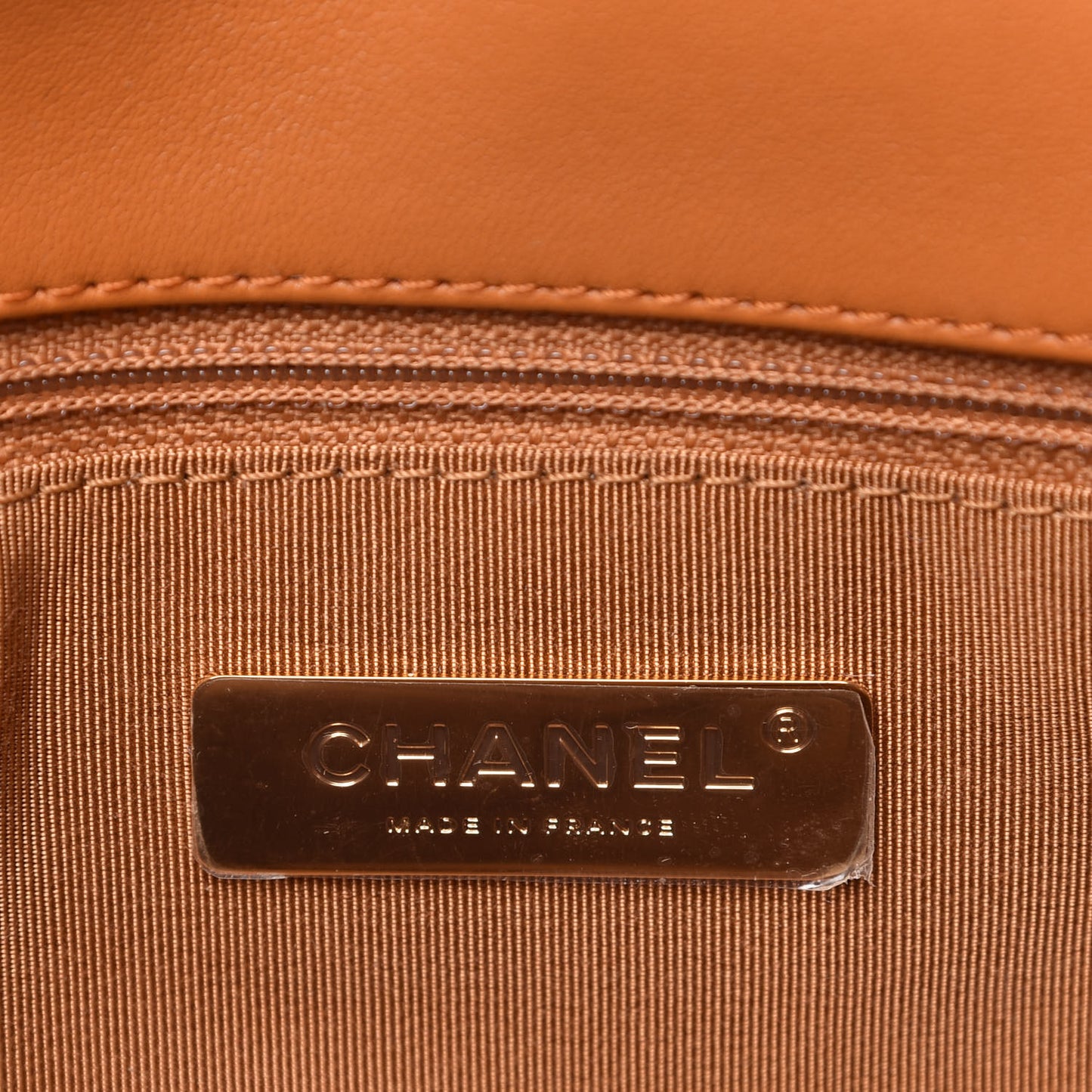 Lambskin Quilted Medium Chanel 19 Flap Light Brown