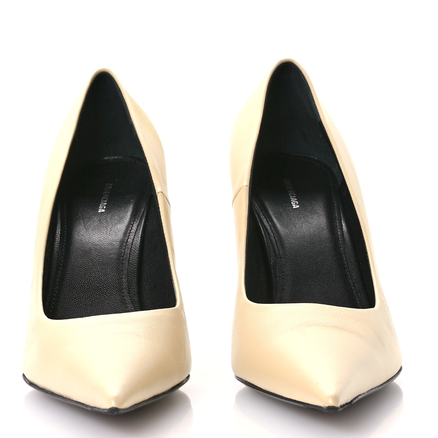 Nappa Square Knife 80mm Pumps 38 Beige Argile