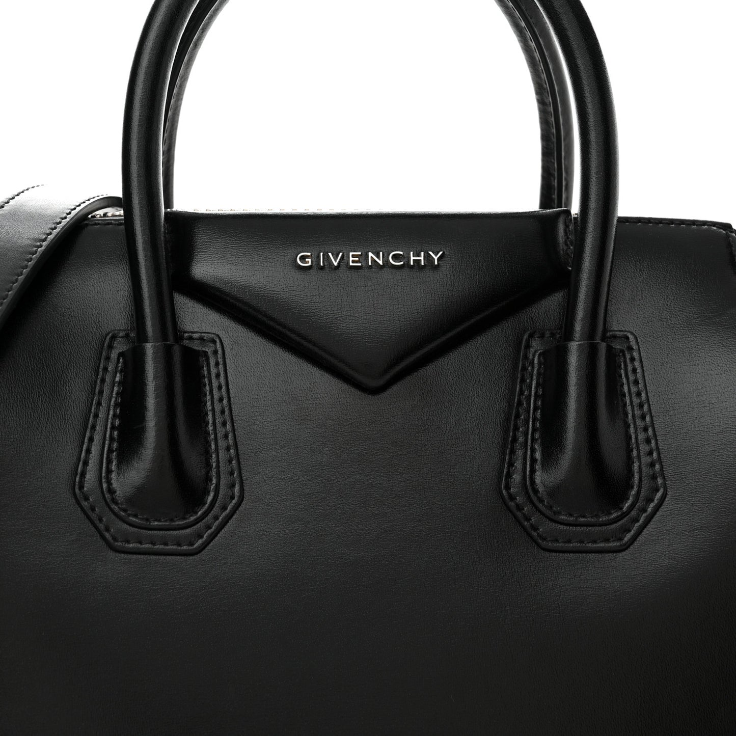 Shiny Lord Calfskin Small Antigona Black