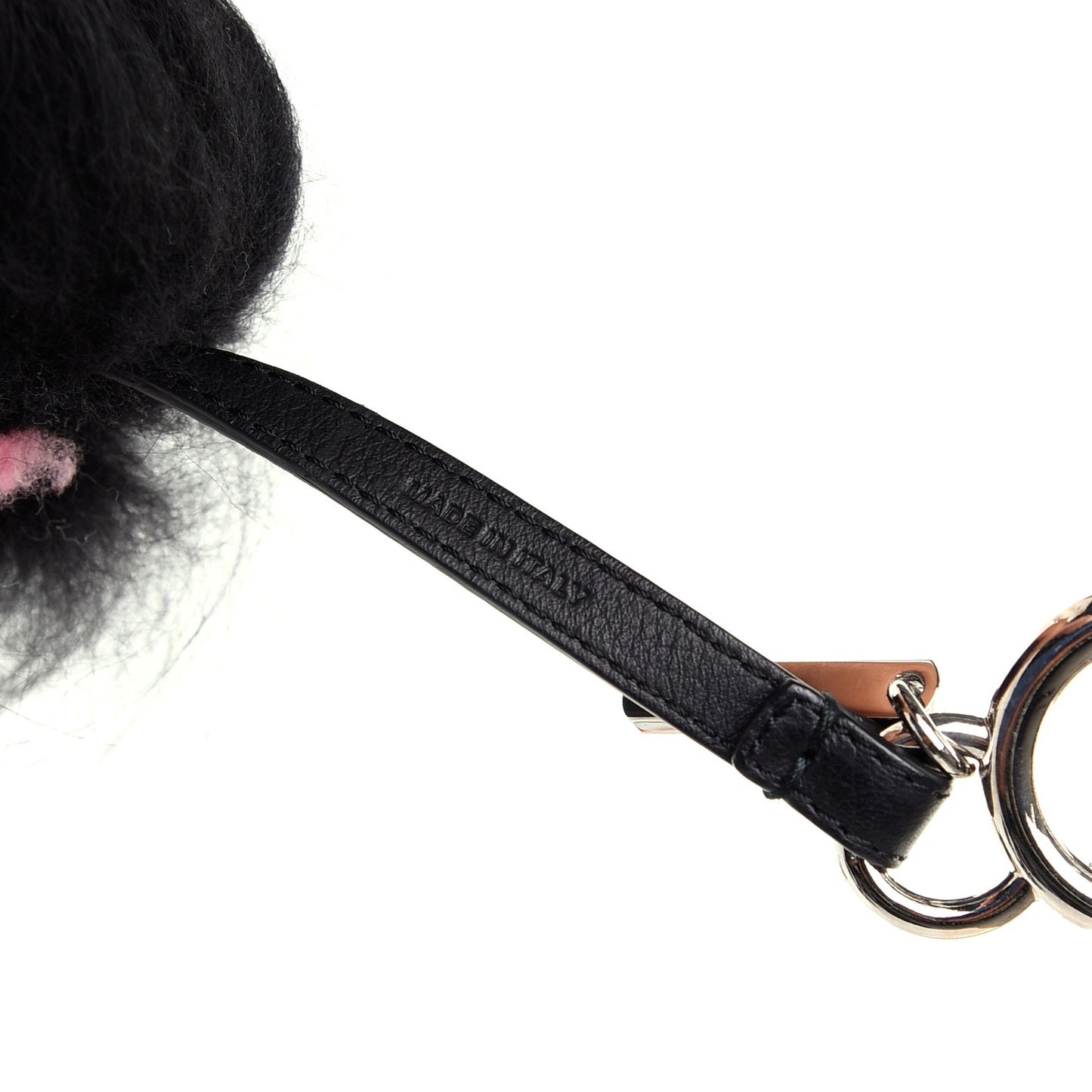 Fox Fur Shearling Crystal Pinky Punky Monster Bag Bug Charm Black Bubblegum