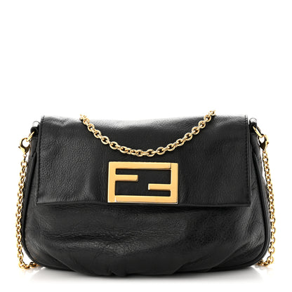 Fendi Vitello Flamingo Fendista Pouchette Crossbody Black 1 of 10