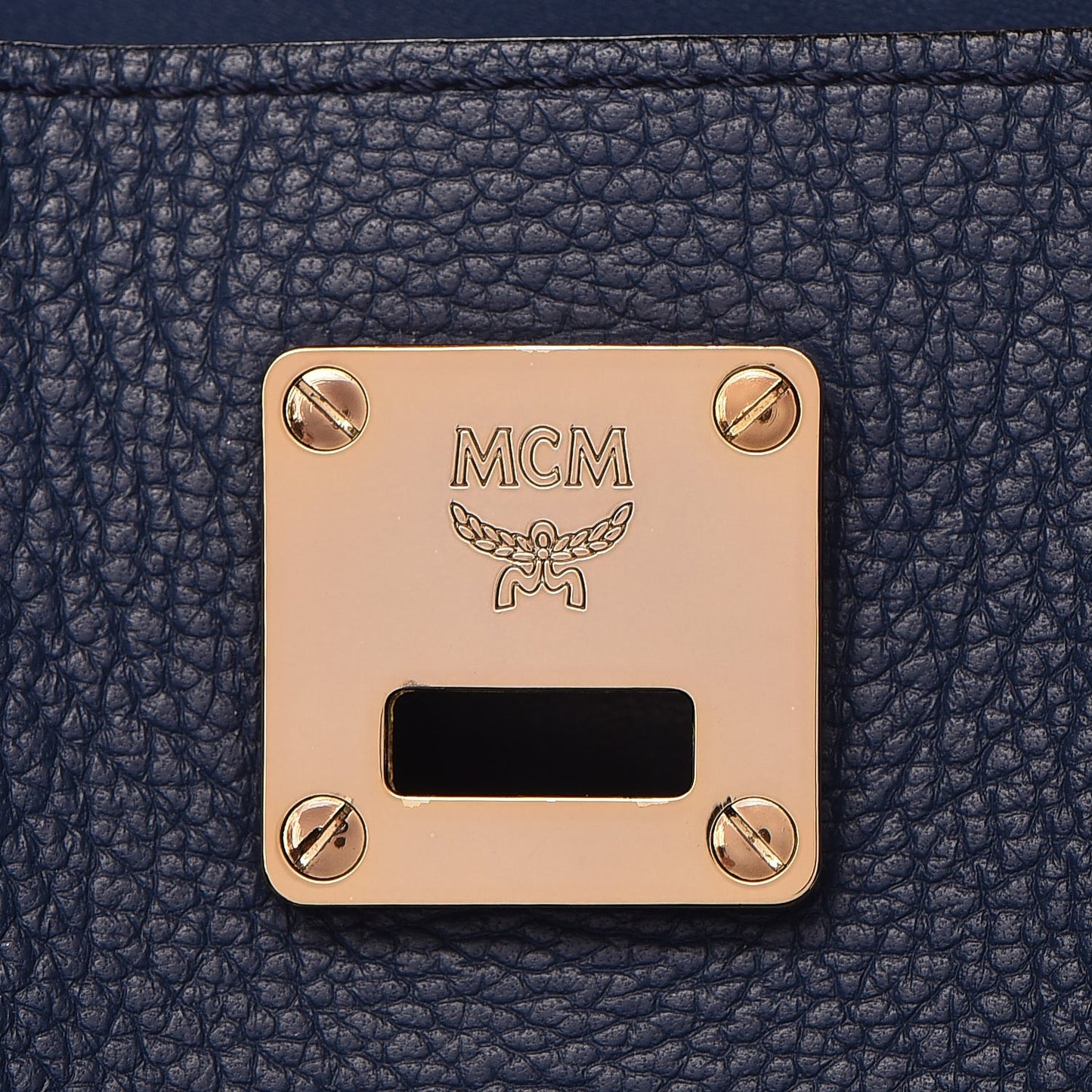 Grained Calfskin Large Milla Hobo Navy Blue