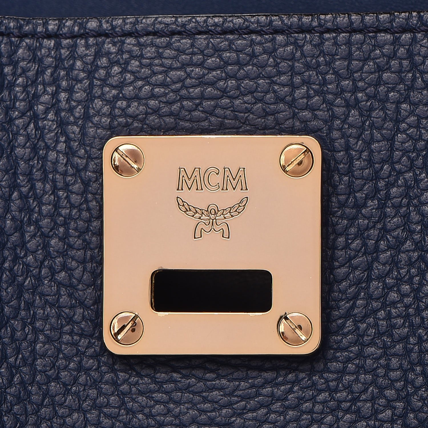 MCM Grained Calfskin Large Milla Hobo Navy Blue 9 of 18