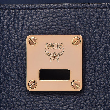 MCM Grained Calfskin Large Milla Hobo Navy Blue 9 of 18
