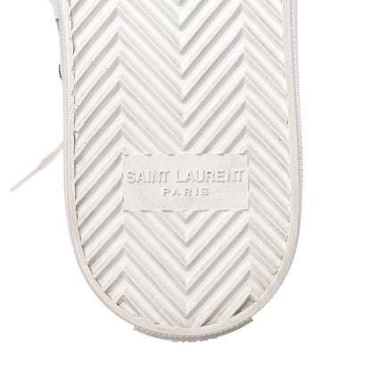 Saint Laurent Canvas Mini Robot Print Bedford Hightop Sneakers 36.5 Cream 10 of 11