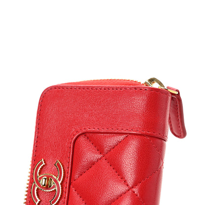 Chanel Sheepskin Quilted Mademoiselle Vintage Zip Coin Purse Red 7 of 8