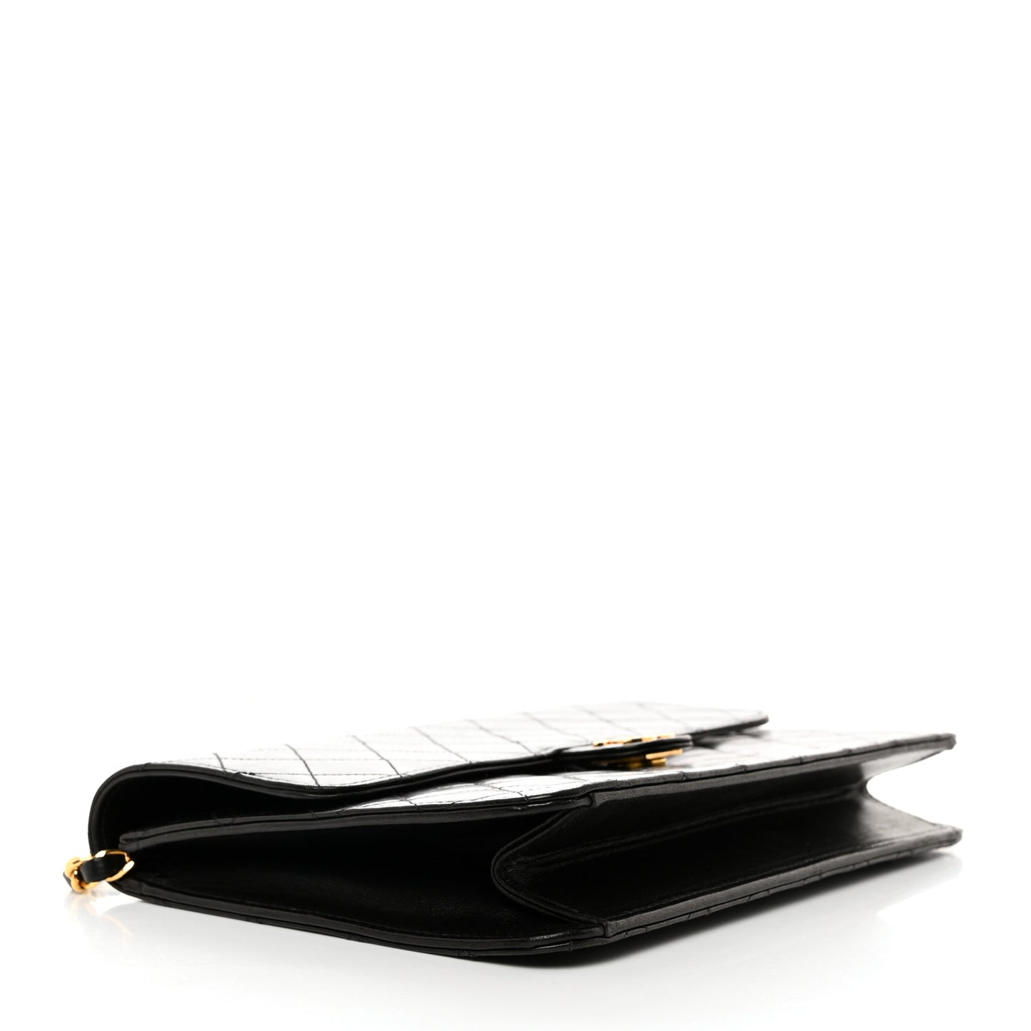 Lambskin Quilted Medium Single Flap Black