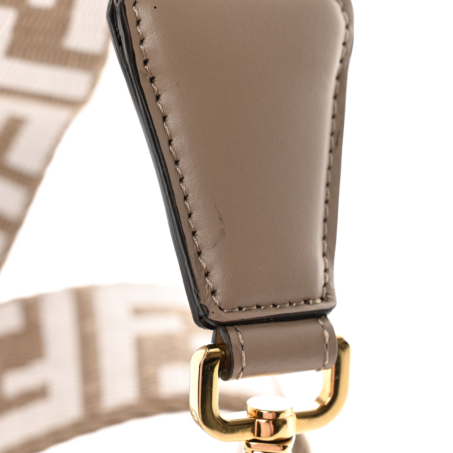 Jacquard Ribbon Vitello King FF Bi-Color Intreccio Adjustable Strap You Tortora White Anthracite