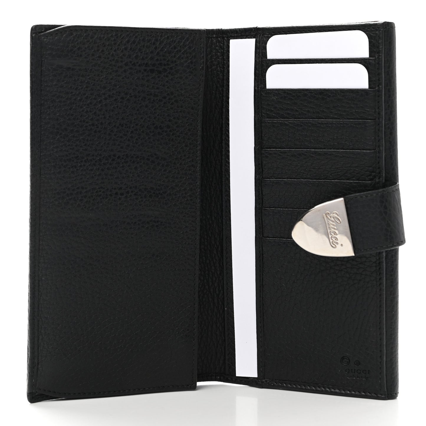 Pebbled Calfskin Continental Wallet Black