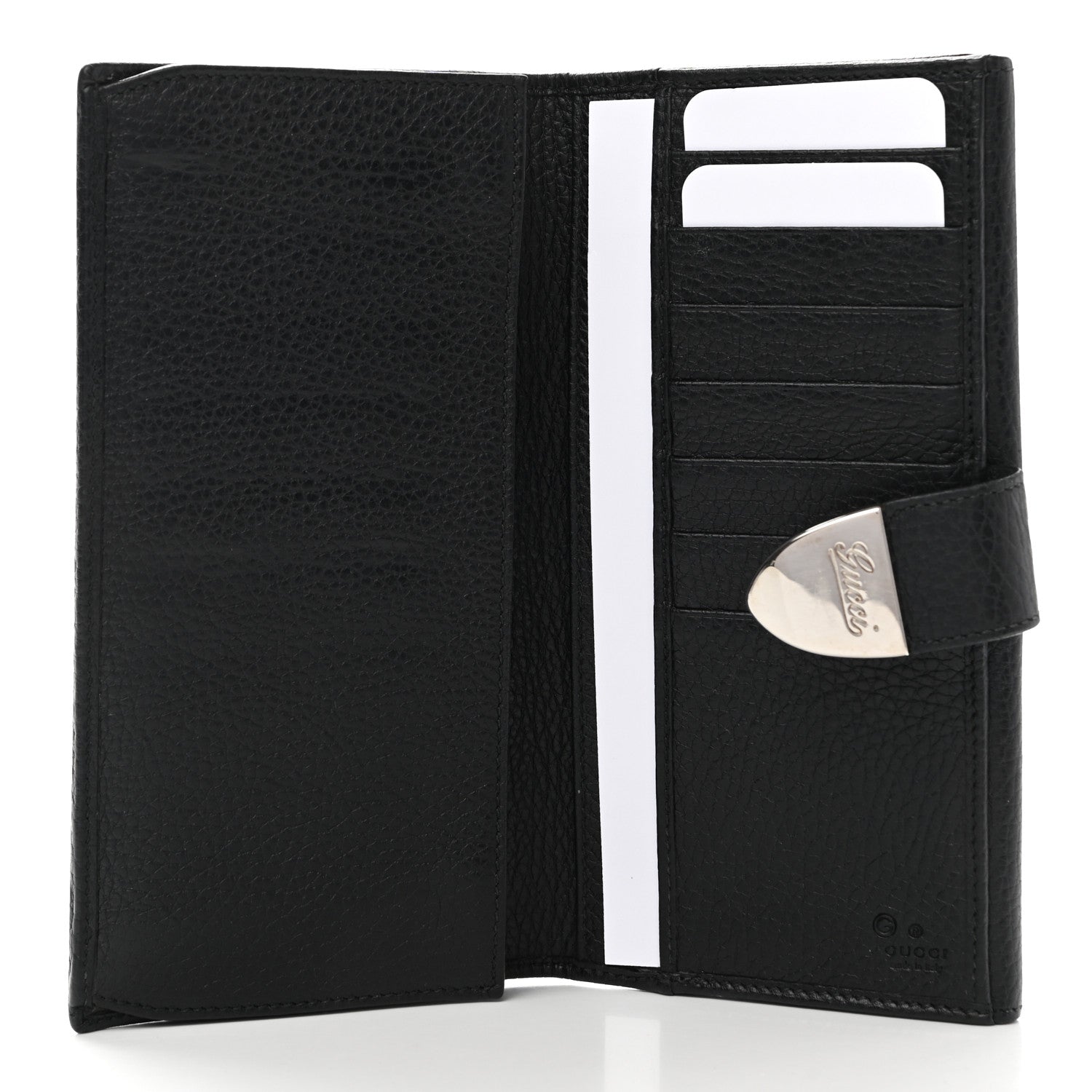 Gucci Pebbled Calfskin Continental Wallet Black 5 of 8