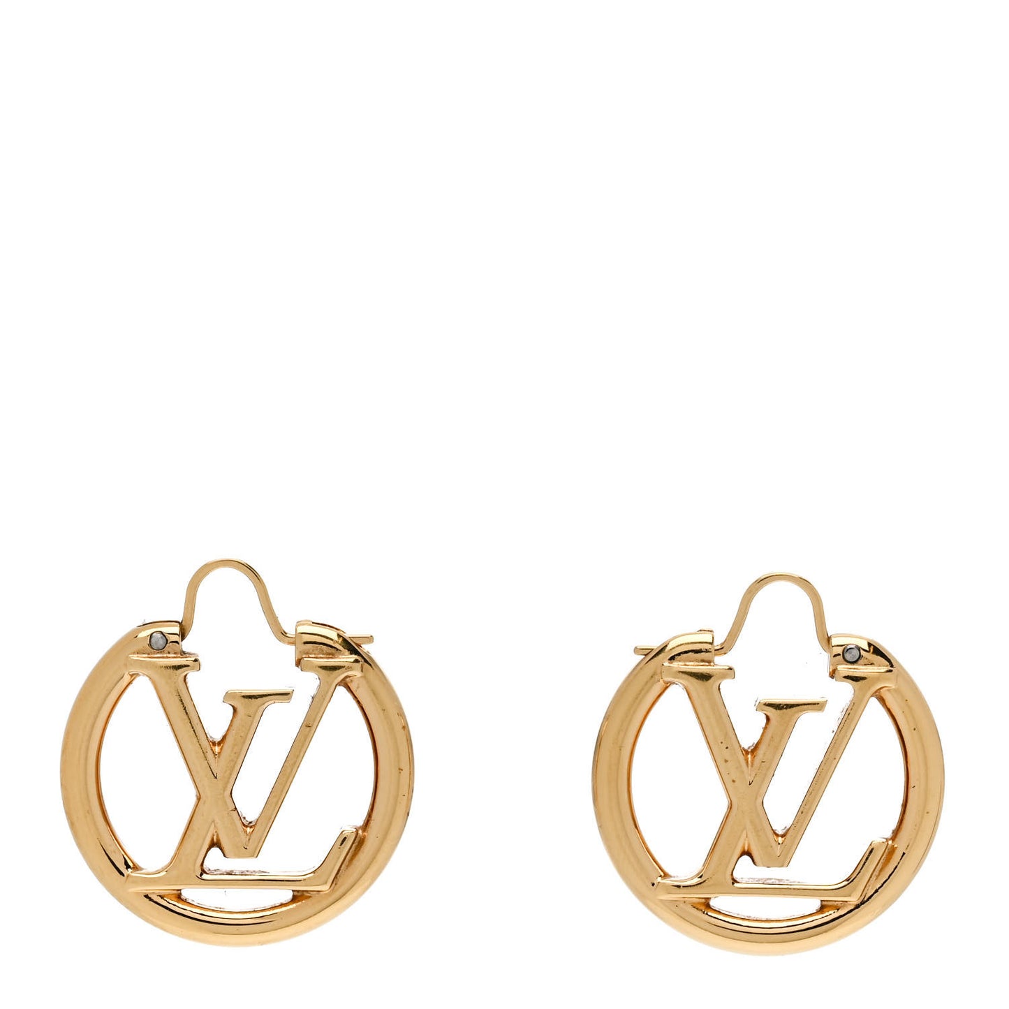 Metal Small Louise Hoop Earrings Gold