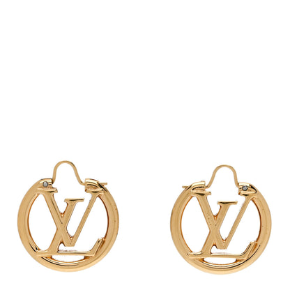 Louis Vuitton Metal Small Louise Hoop Earrings Gold 1 of 5