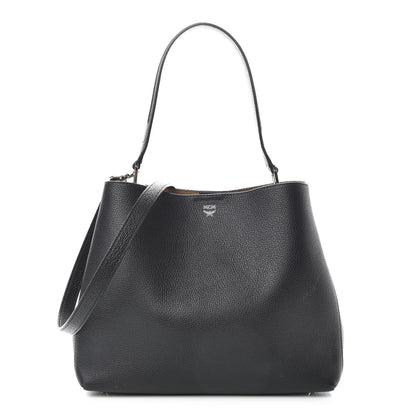 MCM Grained Calfskin Medium Sarah Hobo Black 1 of 10
