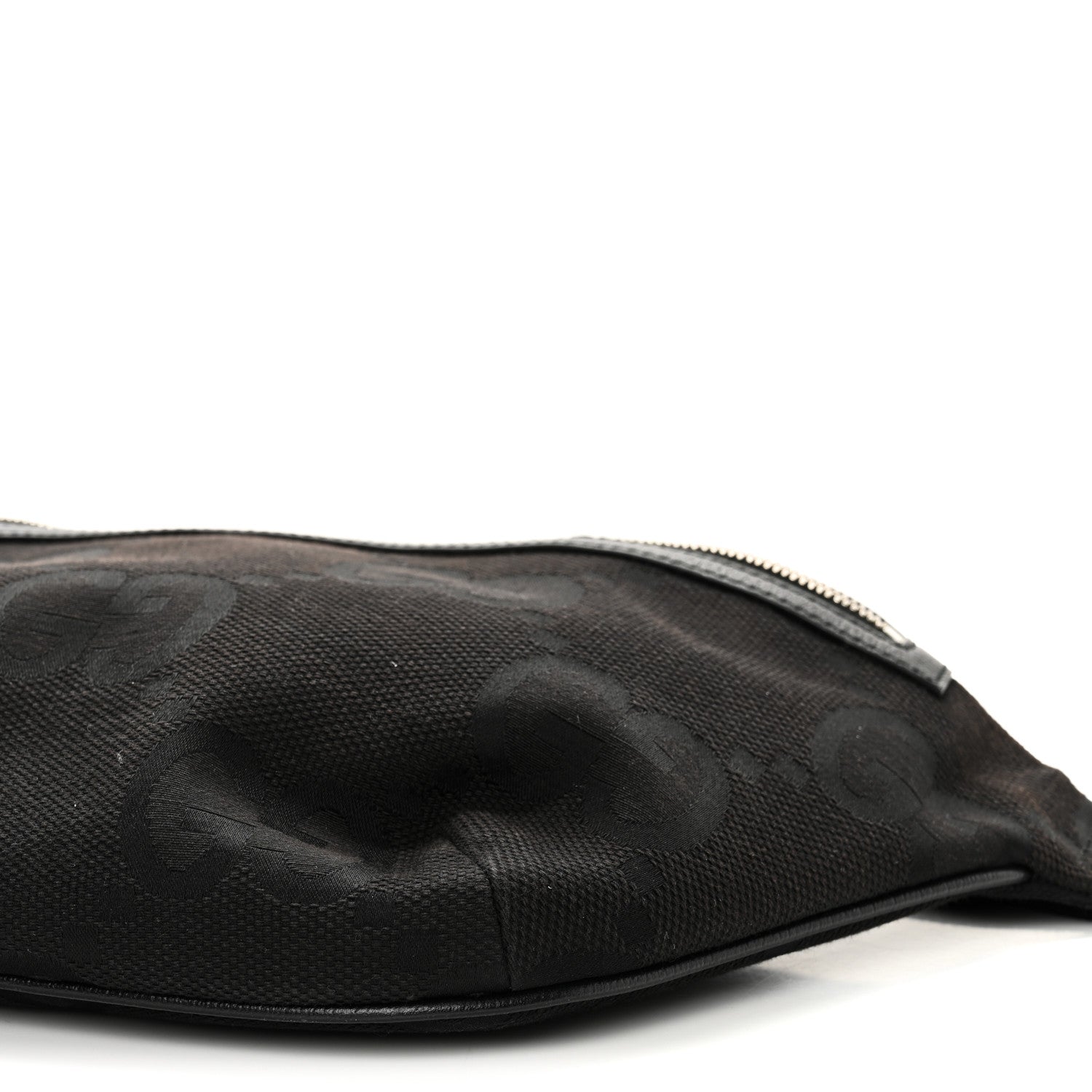 Gucci Monogram Jumbo GG Textured Dollar Calfskin Web Belt Bag Black 18 of 18