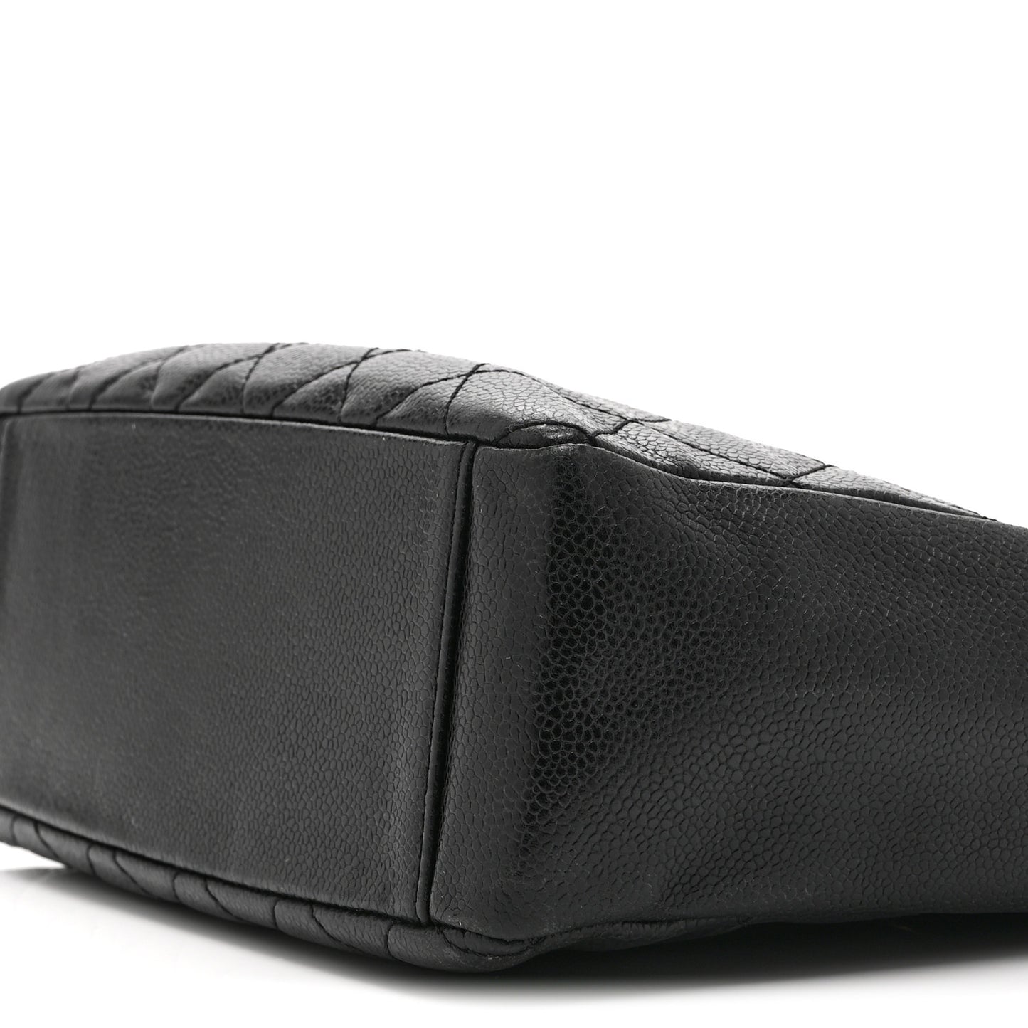 Caviar Quilted Petit Shopping Tote PST Black
