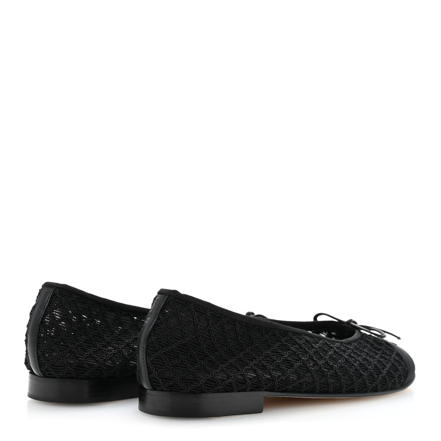Embroidered Grosgrain Cap Toe Ballerina Flats 39 Black