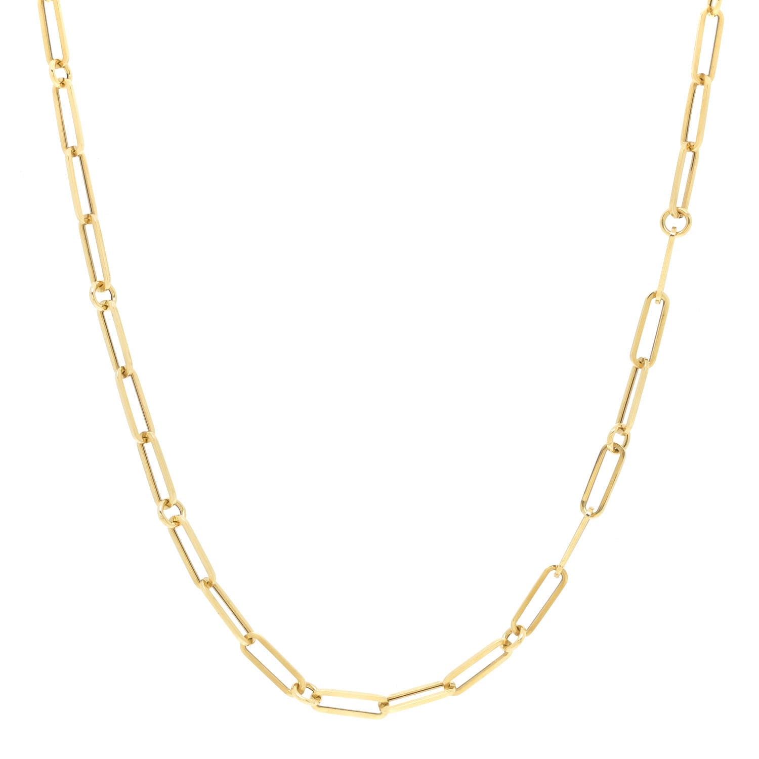 Roberto Coin 18K Yellow Gold Paper Clip Link Necklace 1 of 4