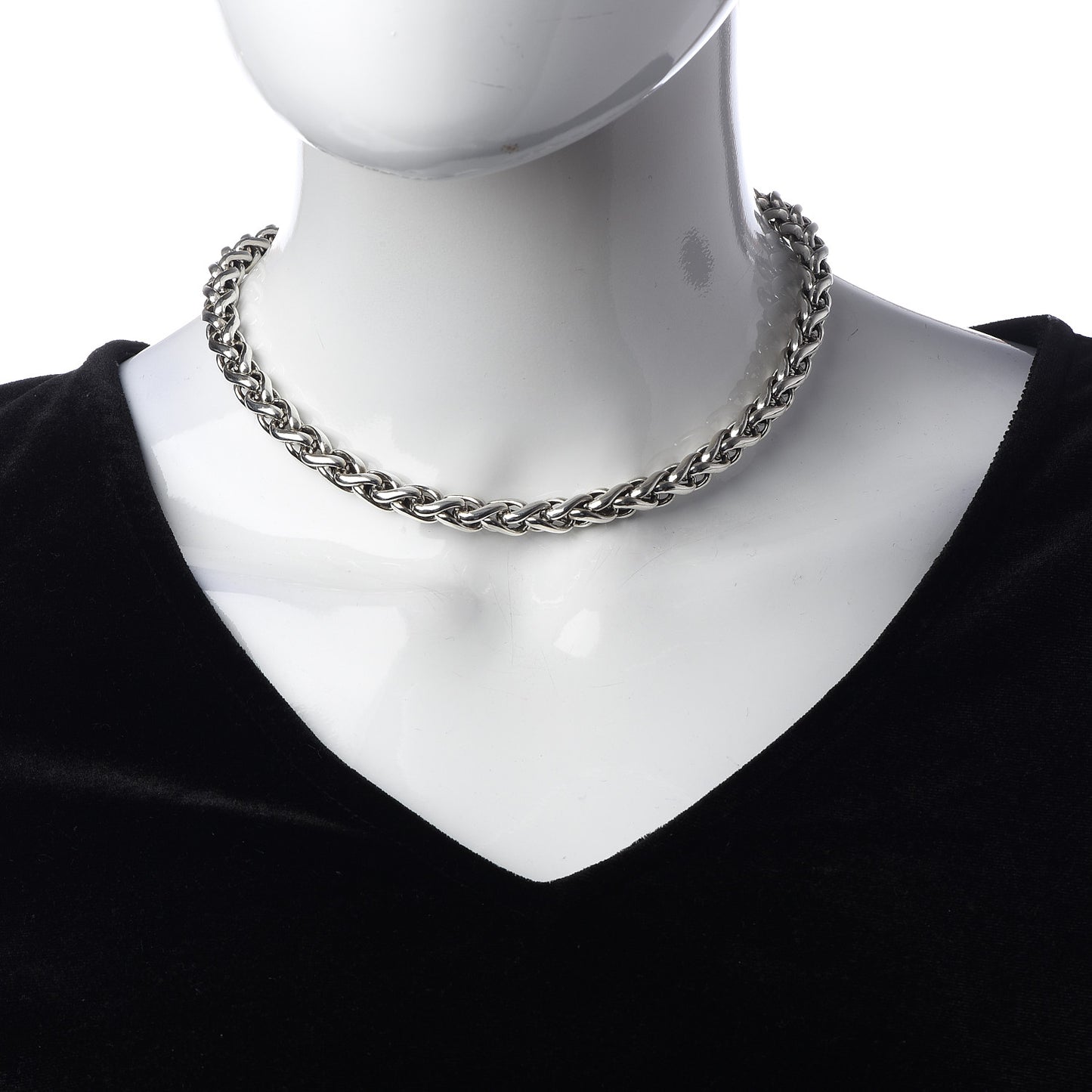 Sterling Silver 14K Yellow Gold 8mm Wheat Chain Necklace