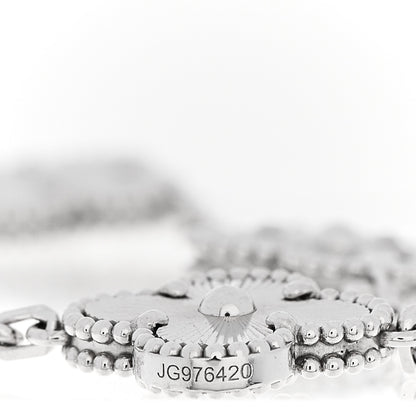 Van Cleef & Arpels 18K White Gold 5 Motifs Guilloche Vintage Alhambra Bracelet 4 of 5