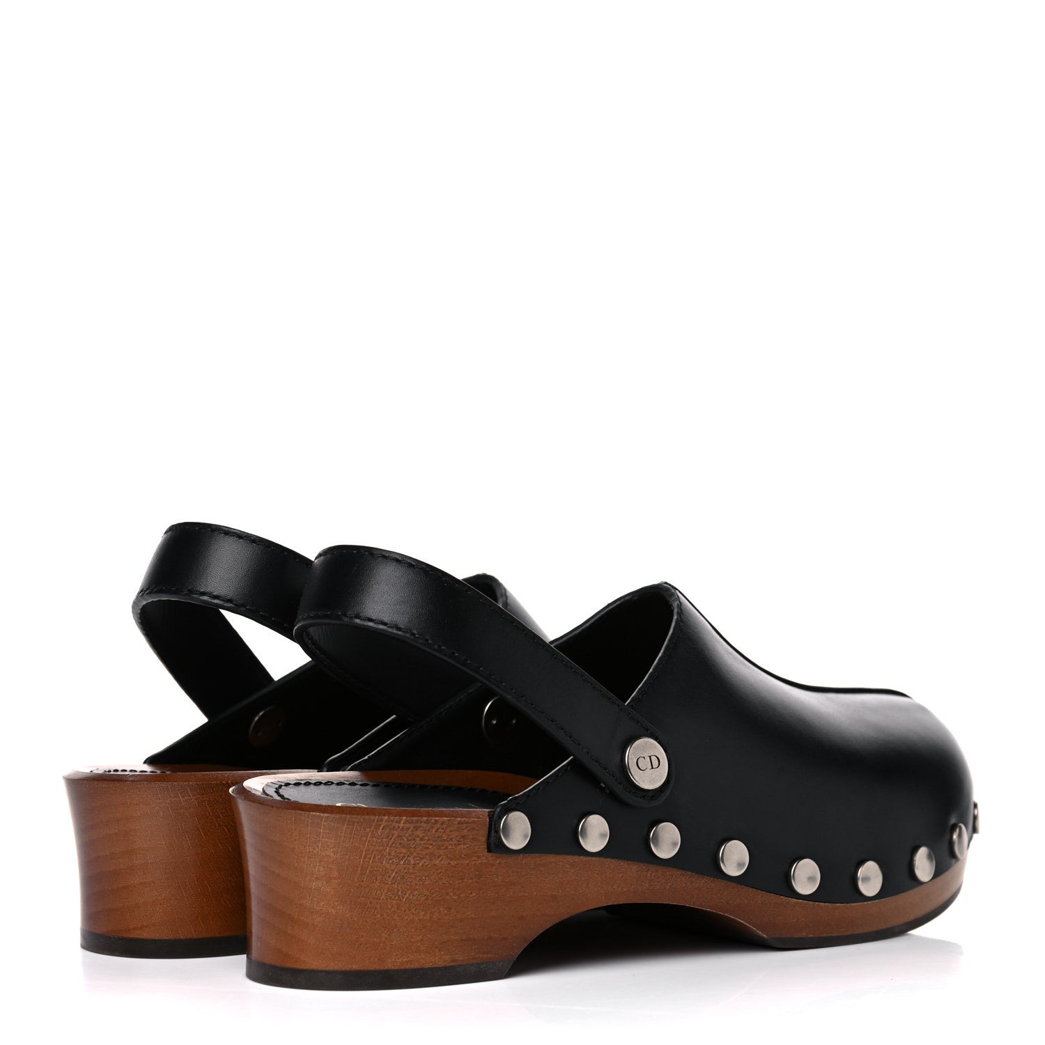 Christian Dior Calfskin Diorquake 20mm Slingback Clogs 37 Black 4 of 15
